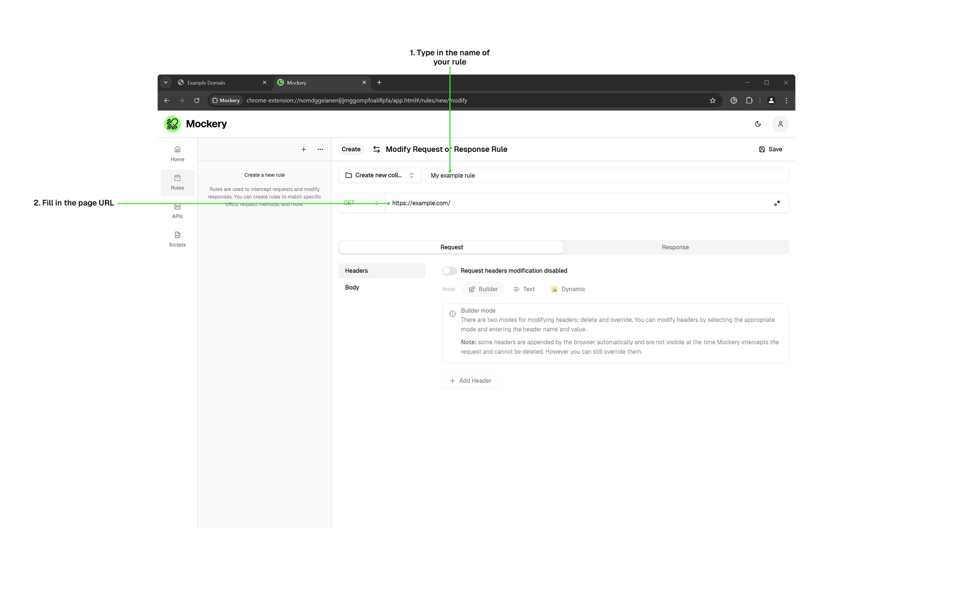 Creating your first interception rule - Step 3