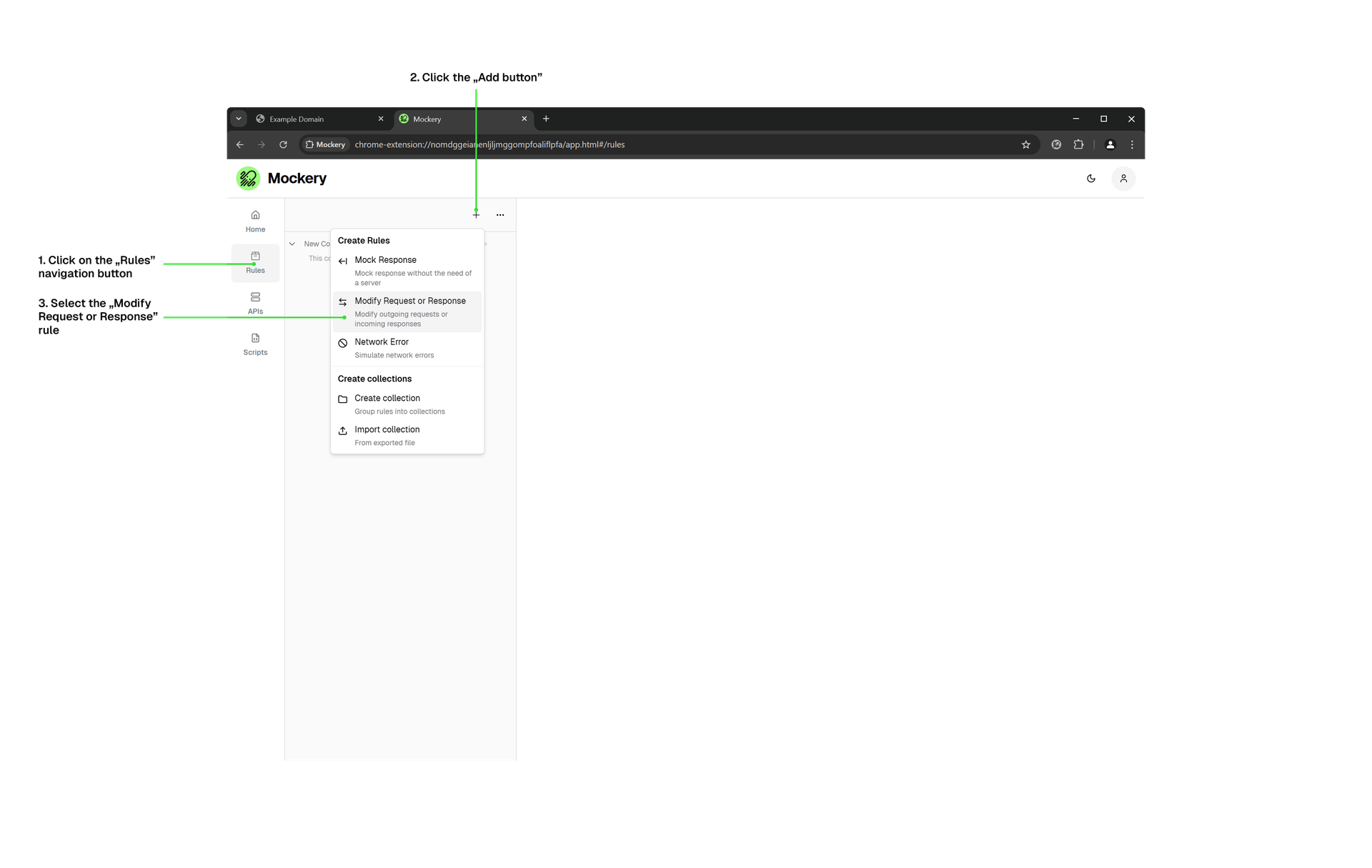 Creating your first interception rule - Step 2